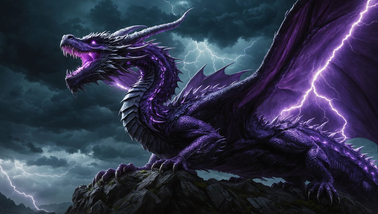 Purple Dragon King in Stormy Dragon Realm
