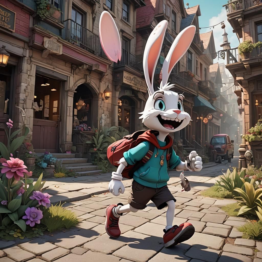 Lincoln Loud as Cherub Rabbit in Detailed Matte Painting