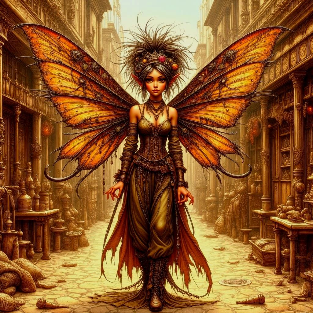 Steampunk Angel in Wild West Style