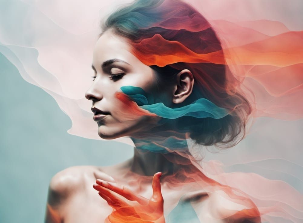 Abstract Bodyscape: Surreal Double Exposure