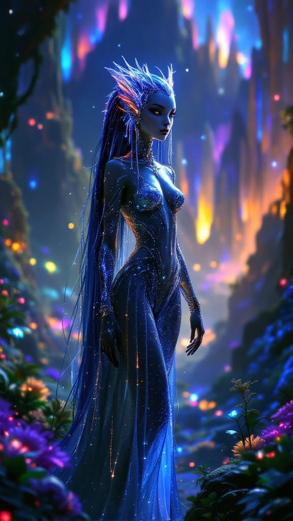 Ethereal Alien Girl in Fantasy Alien World