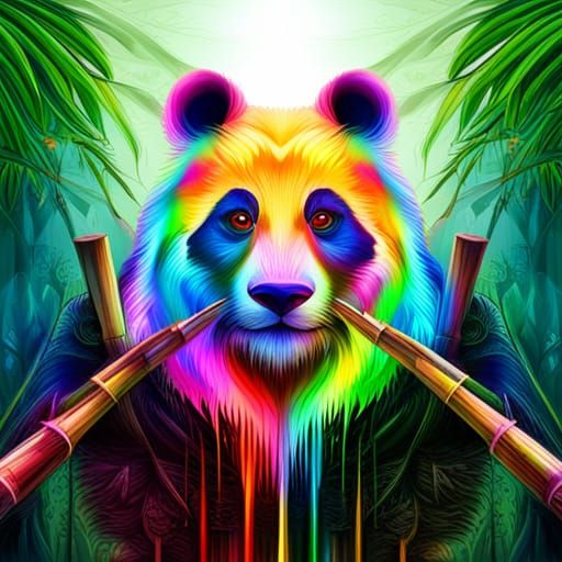 panda graffiti painting