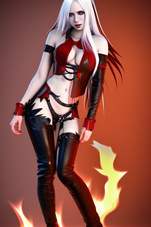 Devil Girl with Fire Magic in Unreal Engine 5