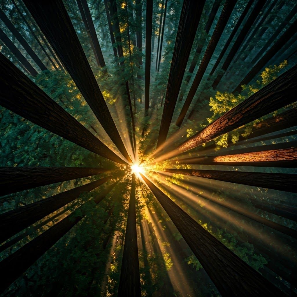 Aerial Redwood Forest: Photorealistic Landscape Photography