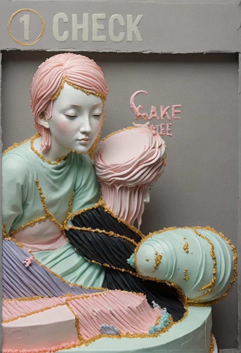 Pastel Cake Sculpture Fantasy Illustration
