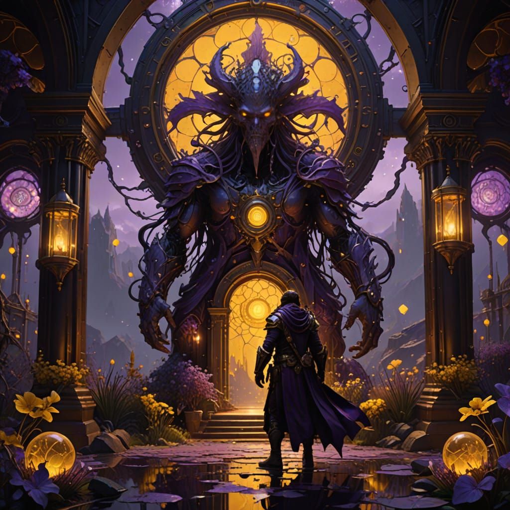 Surreal Molecular Realm Unveiled in Epic Fantasy Art