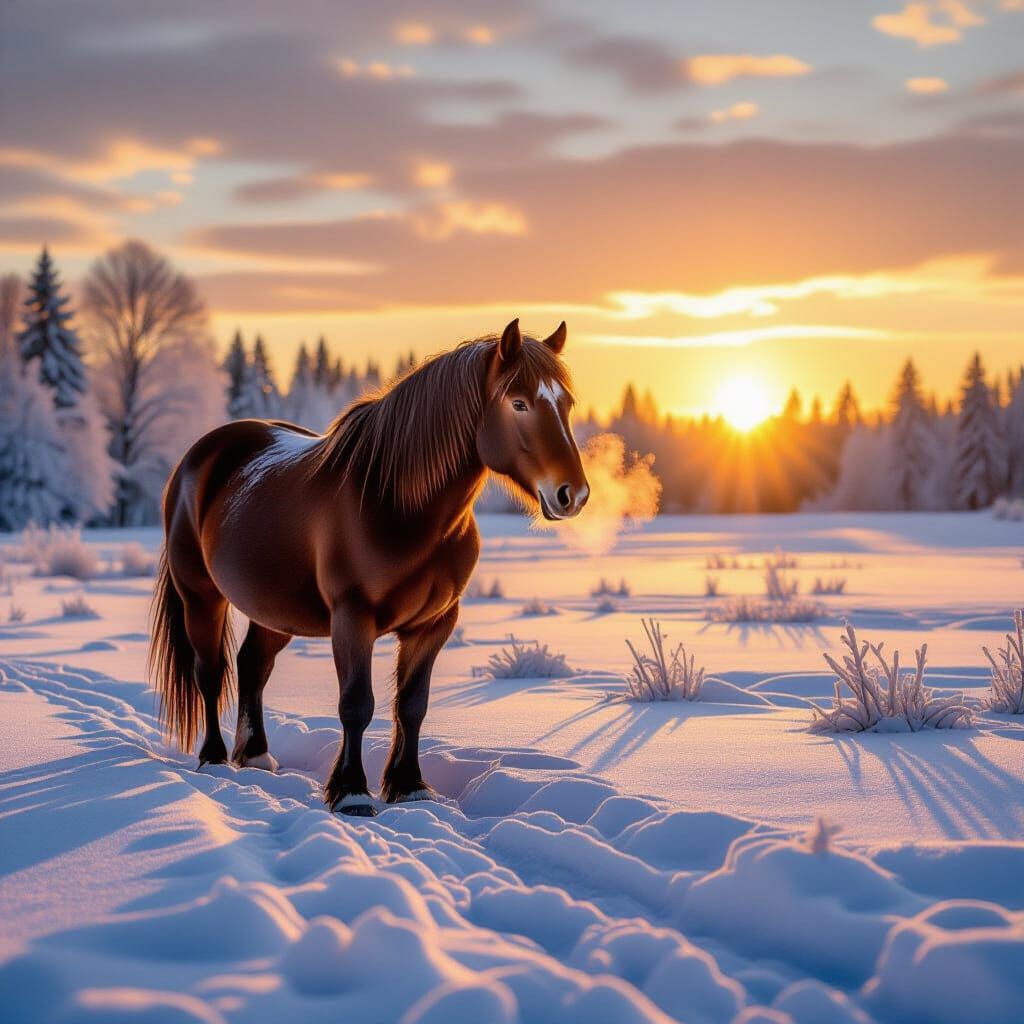 Even that old horse is something to see this snow-covered mo...
