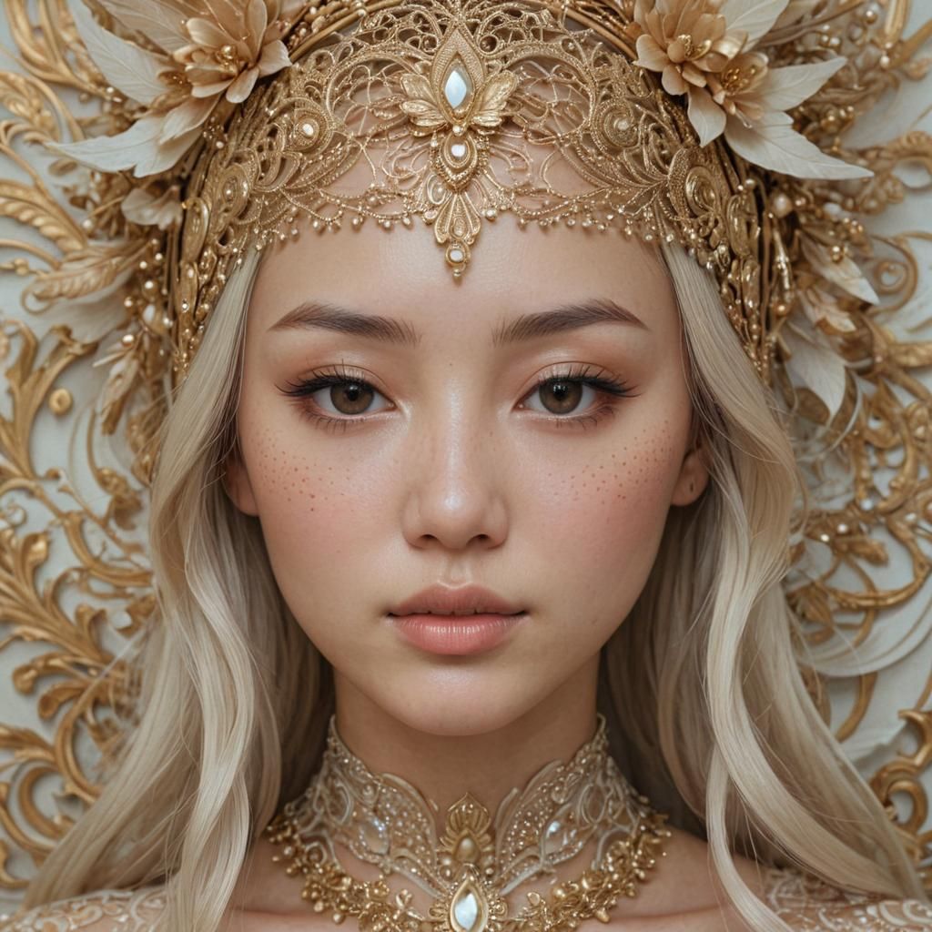 Ethereal Portrait of Woman in Silence, Hyperrealistic Digita...