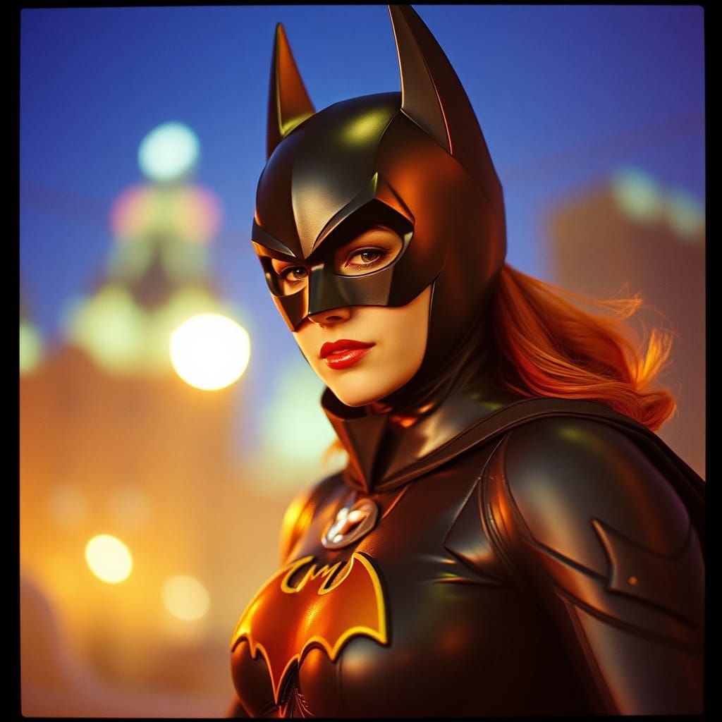 Retro-Futuristic Batgirl in Vibrant 35mm Film
