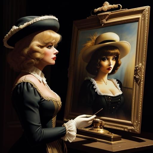 Framed Portrait Drawing in Classical Realism Style