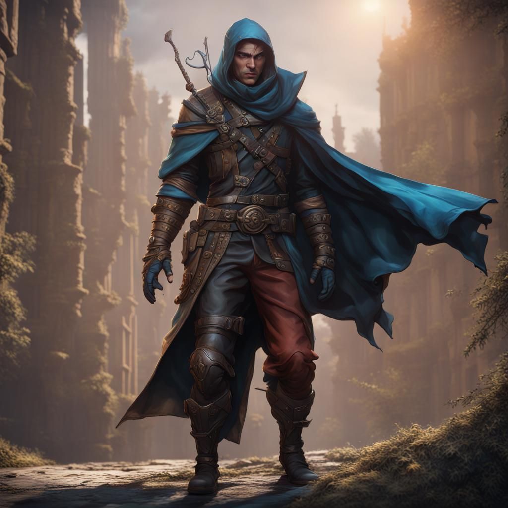Fantasy Male Rogue Concept Art in 8K