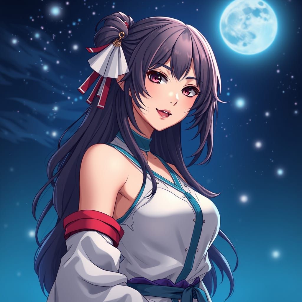 Woman in Vibrant Meru Cosplay