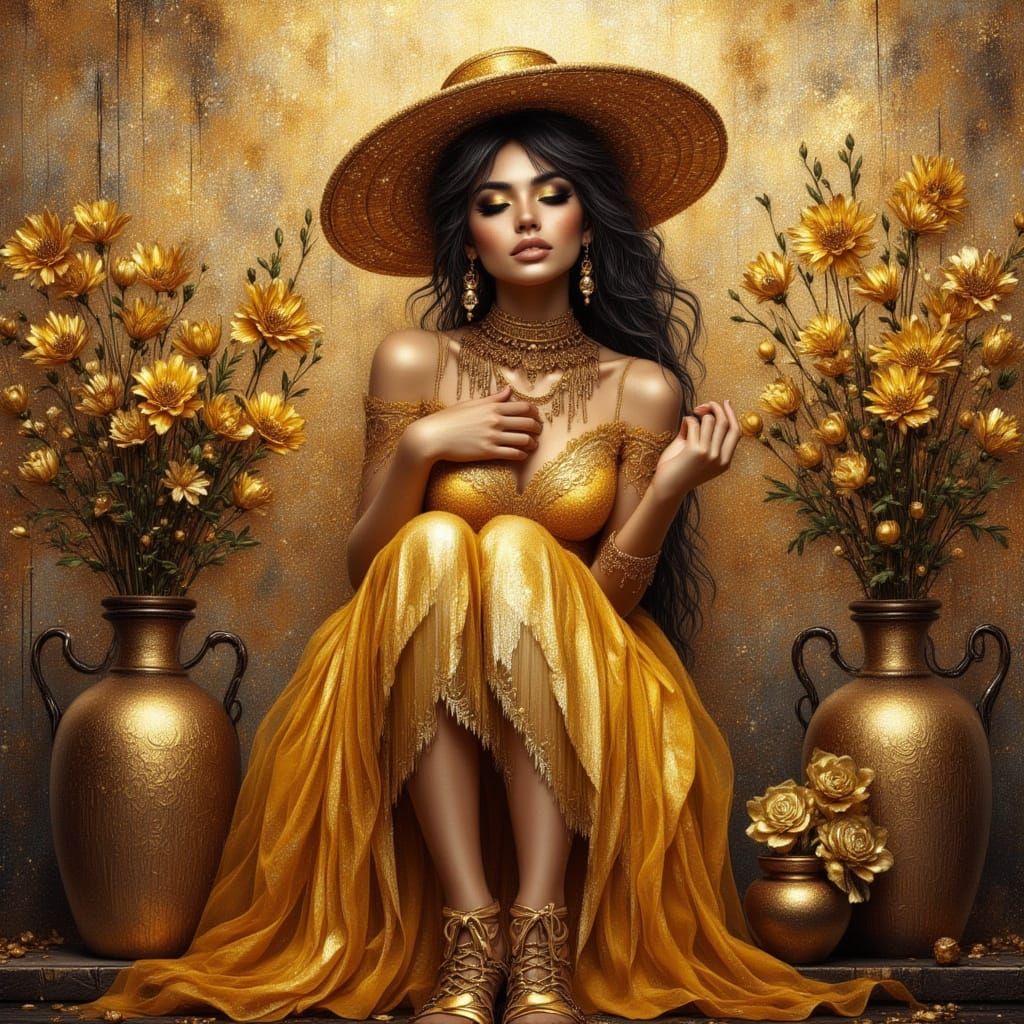 Beautiful Golden Bohemian woman