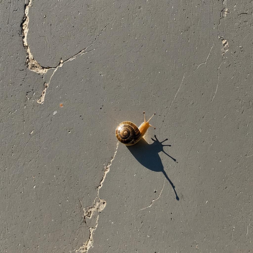 Reflected  high light on a wall creating an image of a snail