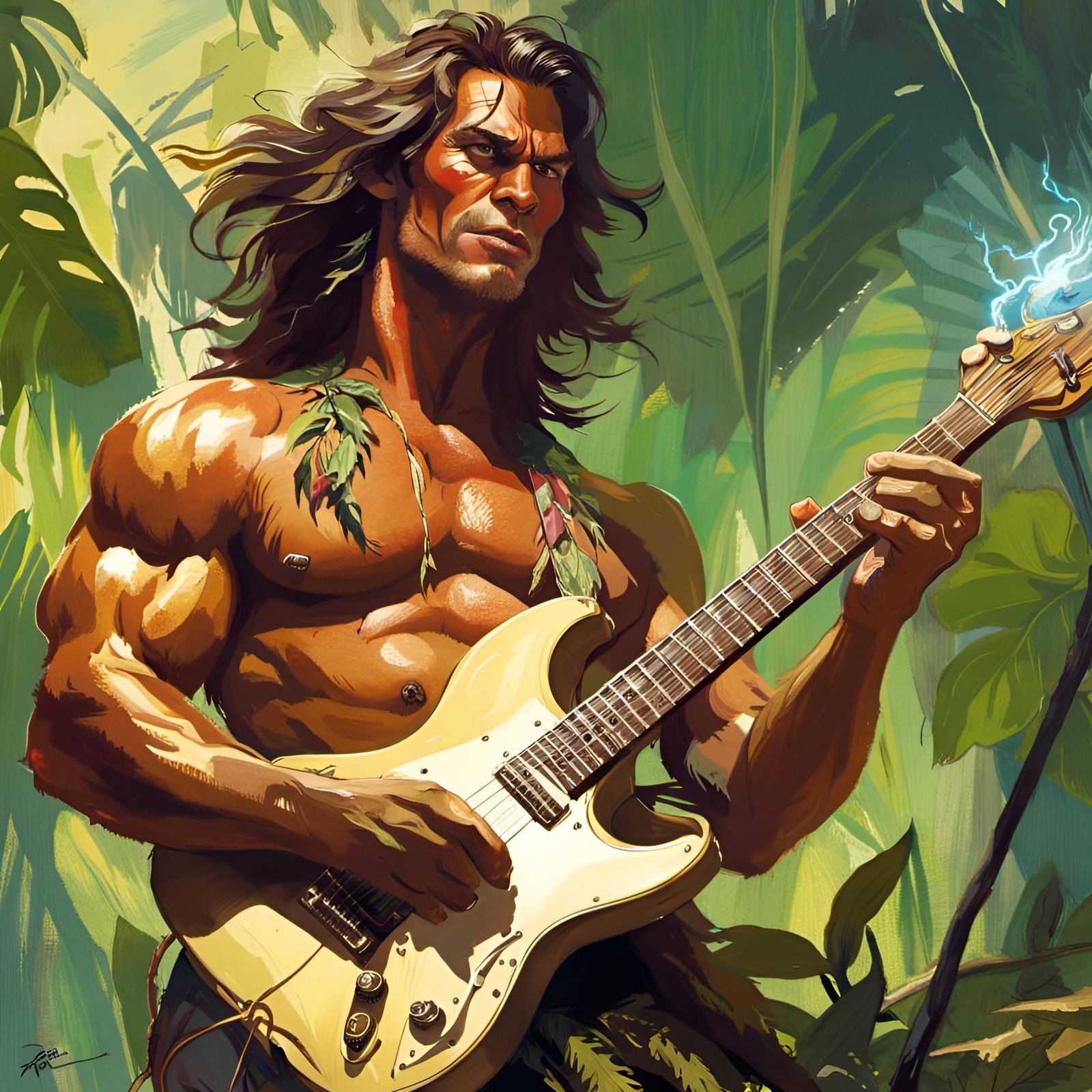 Tarzan Rocks the Jungle: Electric Guitar Portrait
