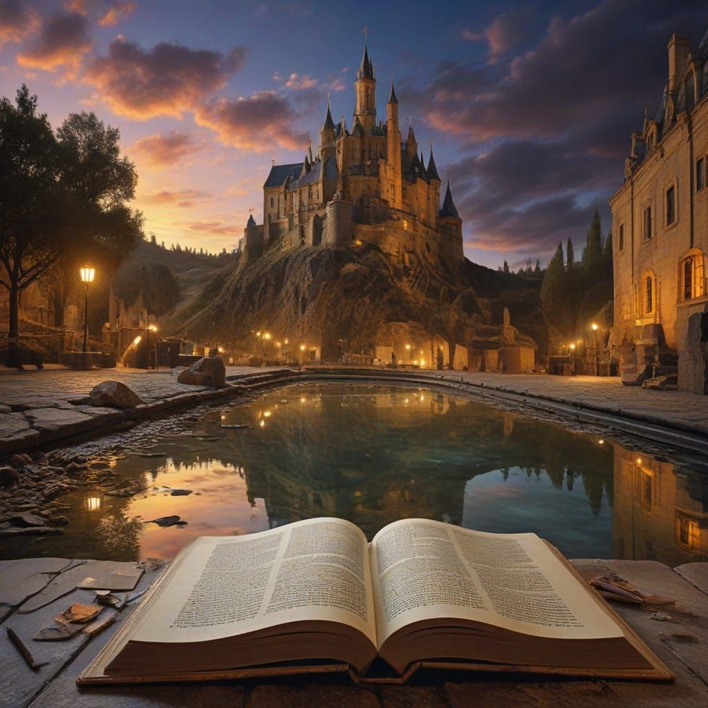 Dreamlike Library Scene in Vibrant Fantasy Art