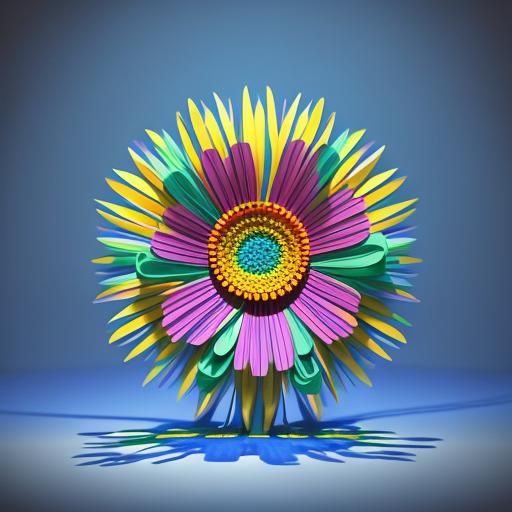 Newspaper Flower: 3D Rendered Concept Art