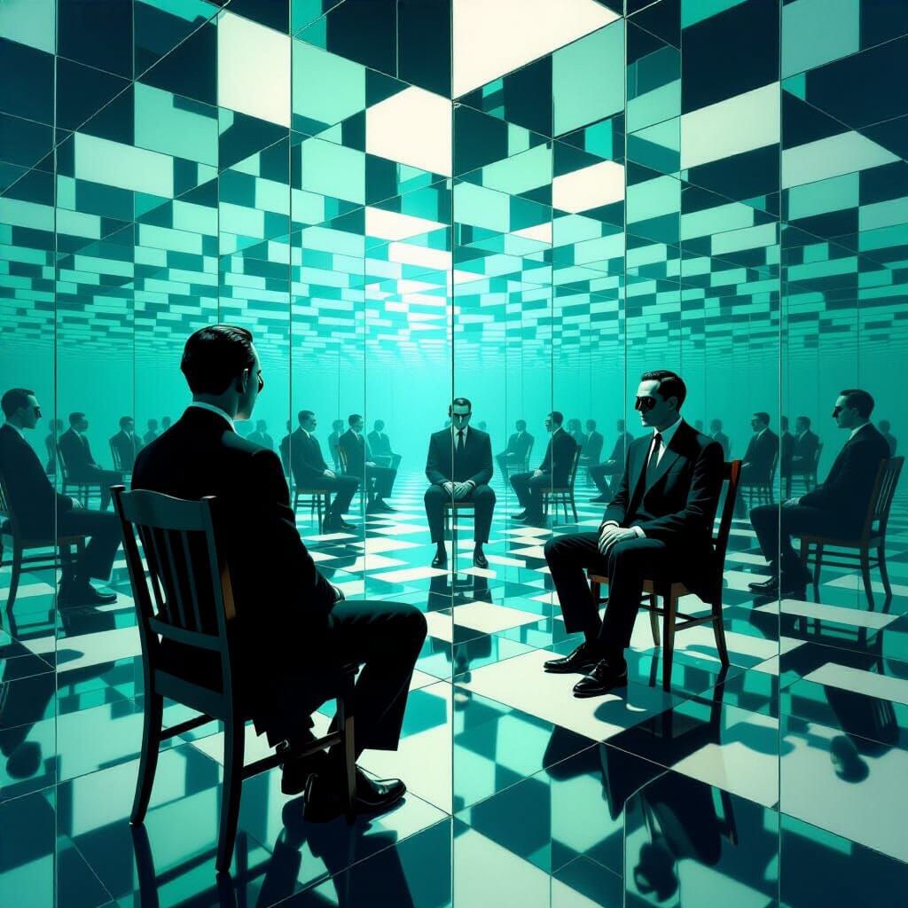 Gabriel Trapped in Mirrored Prison of Desire