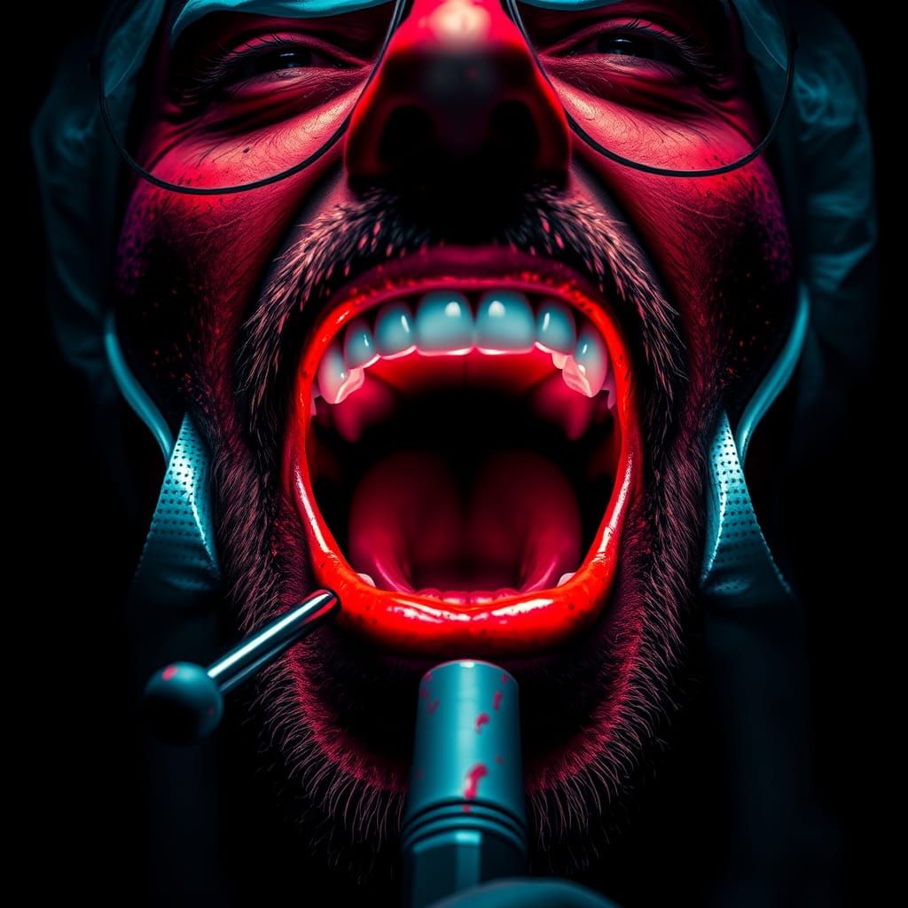 Psychedelic Dentist Portrait in Hyperrealistic Style