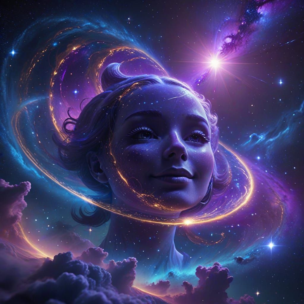 Venus' Smile in the Starry Night Sky