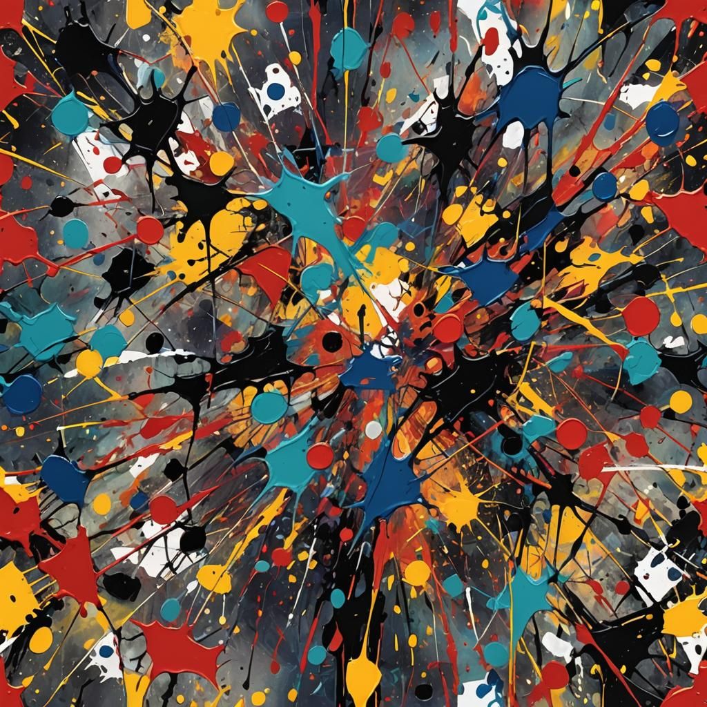 Abstract Expressionist Shapes with Vibrant Brushstrokes