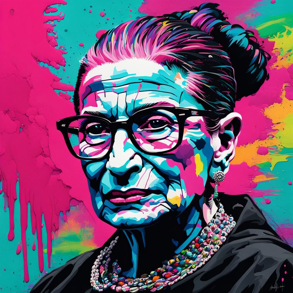 Abstract Punk Portrait of Ruth Bader Ginsburg