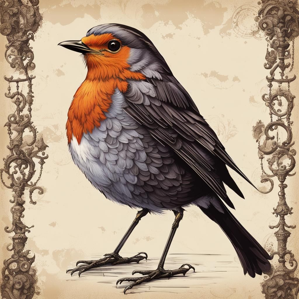 Robin Bird in Gothic Outfit