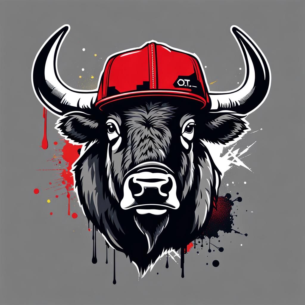 Bison in Graffiti Art Style with Hip Hop Aesthetic