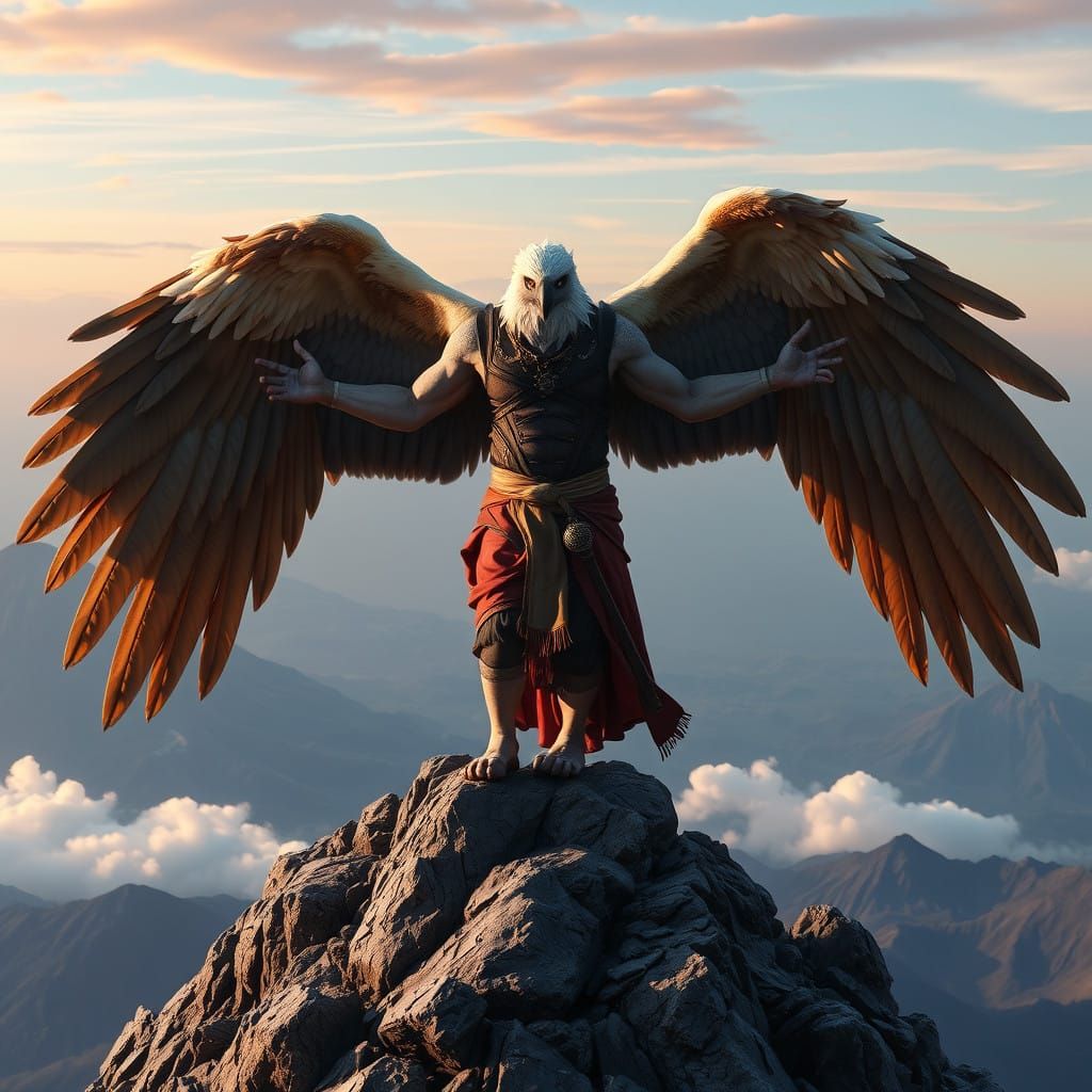 Angel Eagle Warrior on Mount Fuji