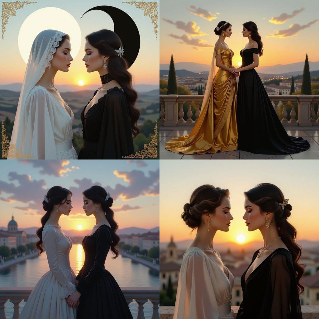 Harmonious Day and Night Ladies in Da Vinci Style