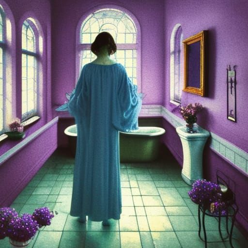 Mother and Baby in Victorian Weirdcore Style