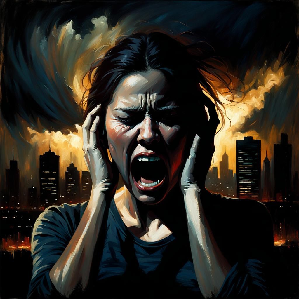 Distressed Woman in Shadow, Brent Cotton Style