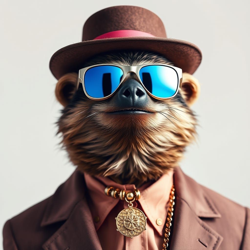 Sloth-Inspired High Fashion Show with Sunglasses