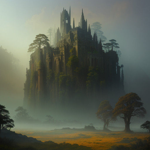 Fantasy Landscape in Warm, Earthy Tones