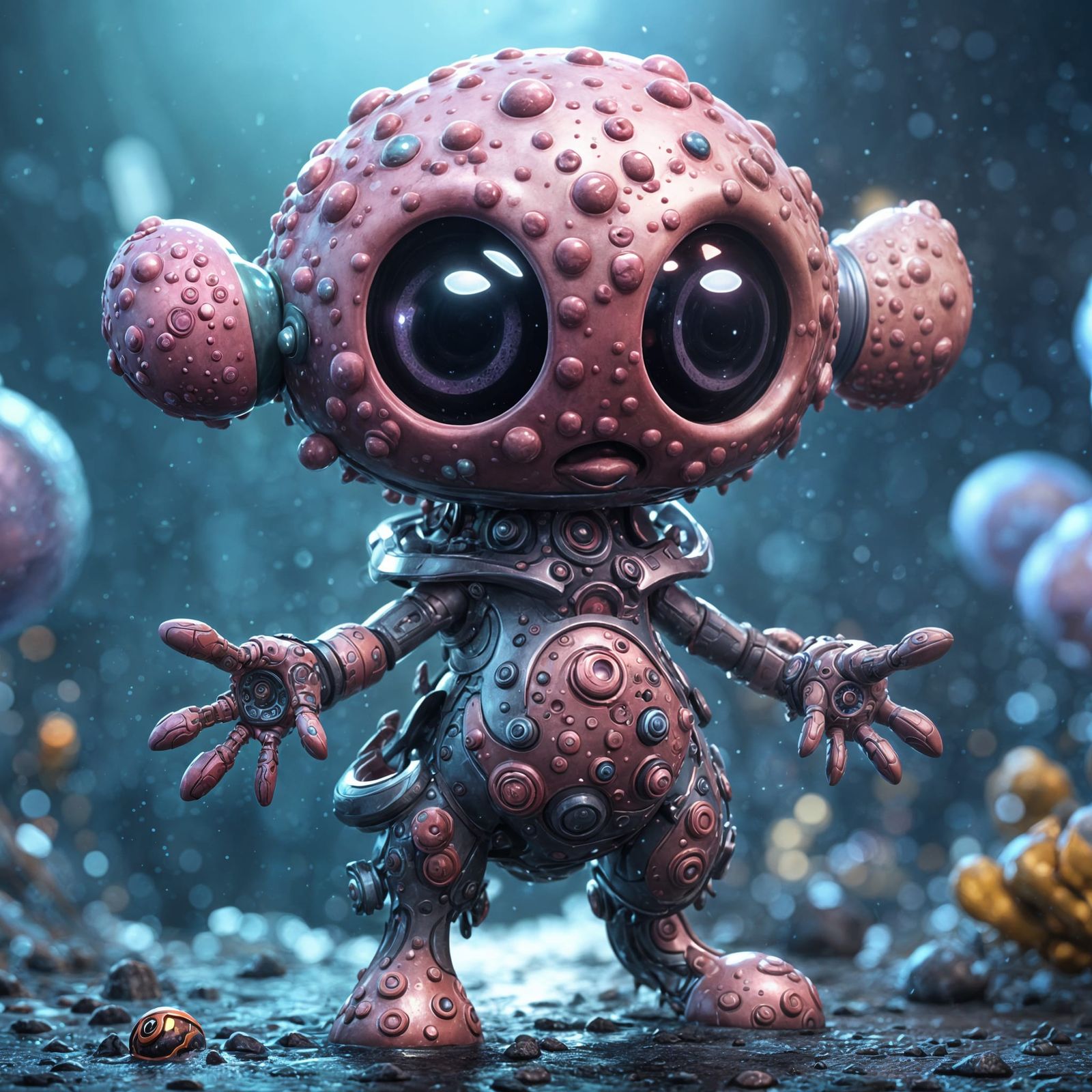 Mystical Chibi Amoeba in a Microscopic Realm