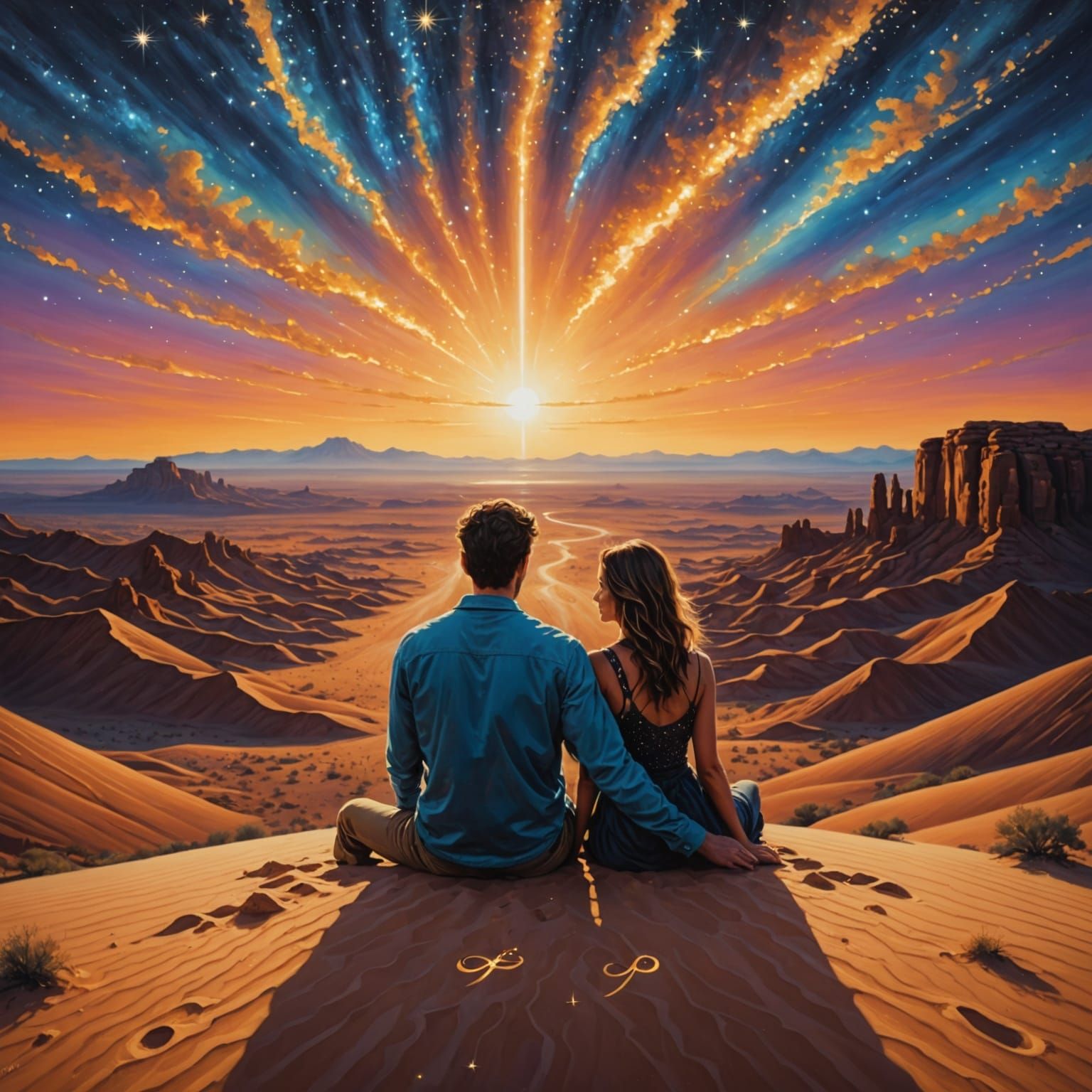 A Couple Finds Peace in the Desert Under a Starry Sky