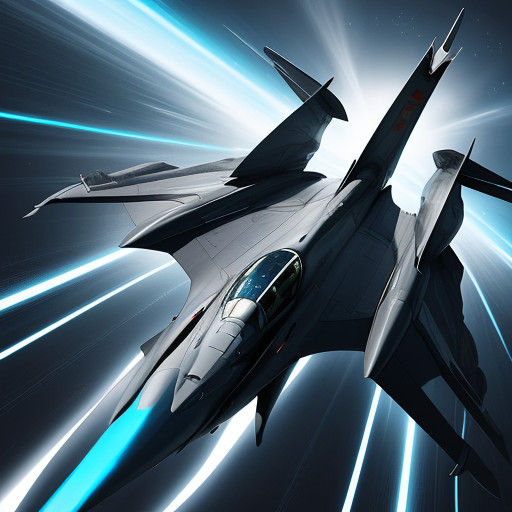 Sleek Silver Fighter Jet Soars Through Electric Blue Sky in...