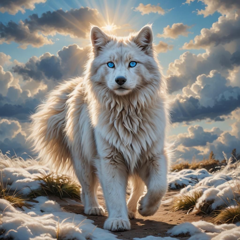 Blue-Eyed Sloth Walks in Heavenly Sunlight