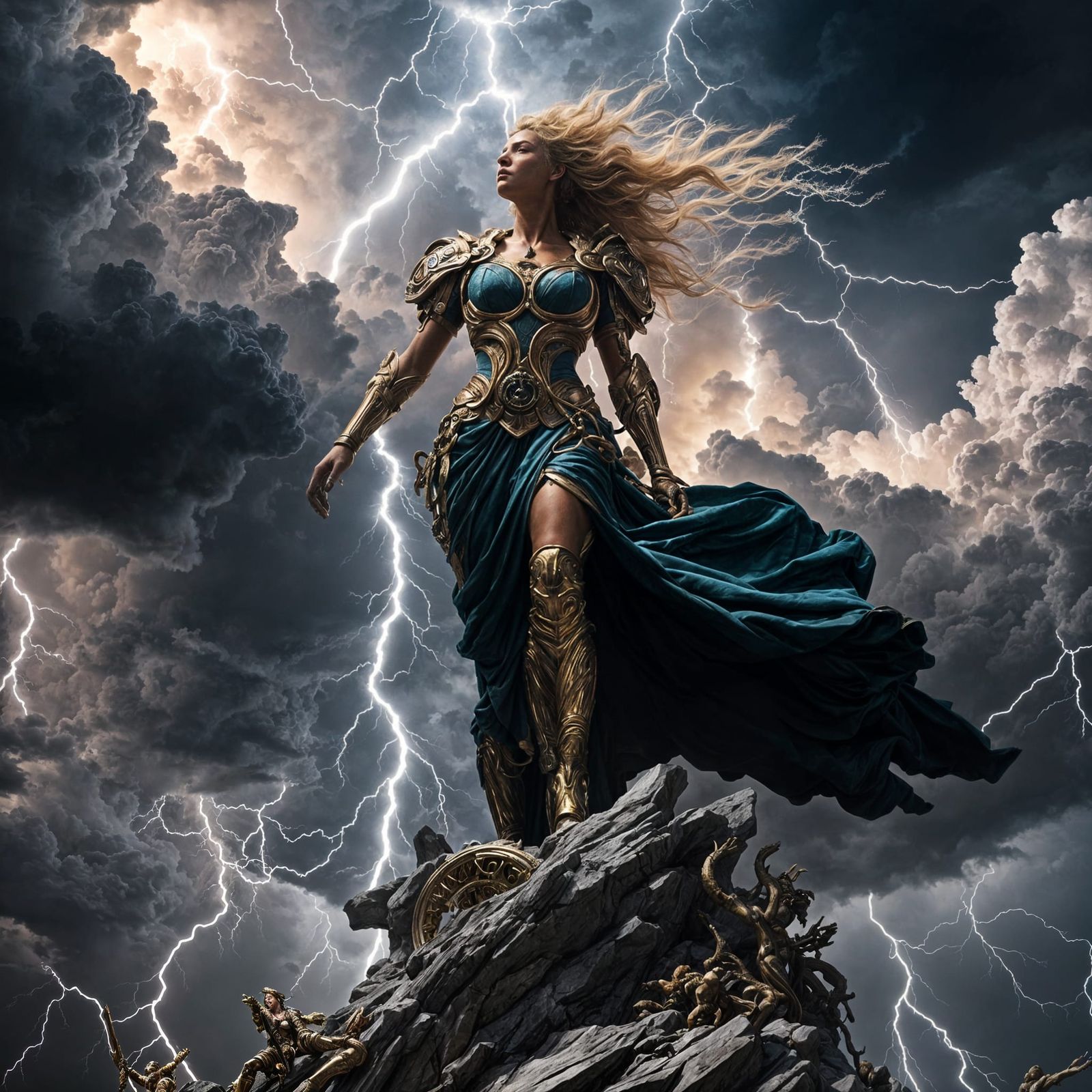 Goddess Eirian in a Storm, Renaissance Style