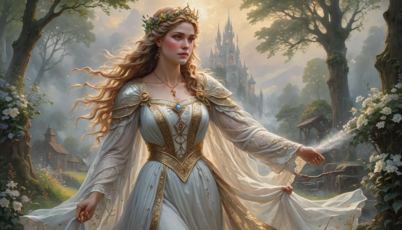 Goddess Freya Portrait in Medieval Dress