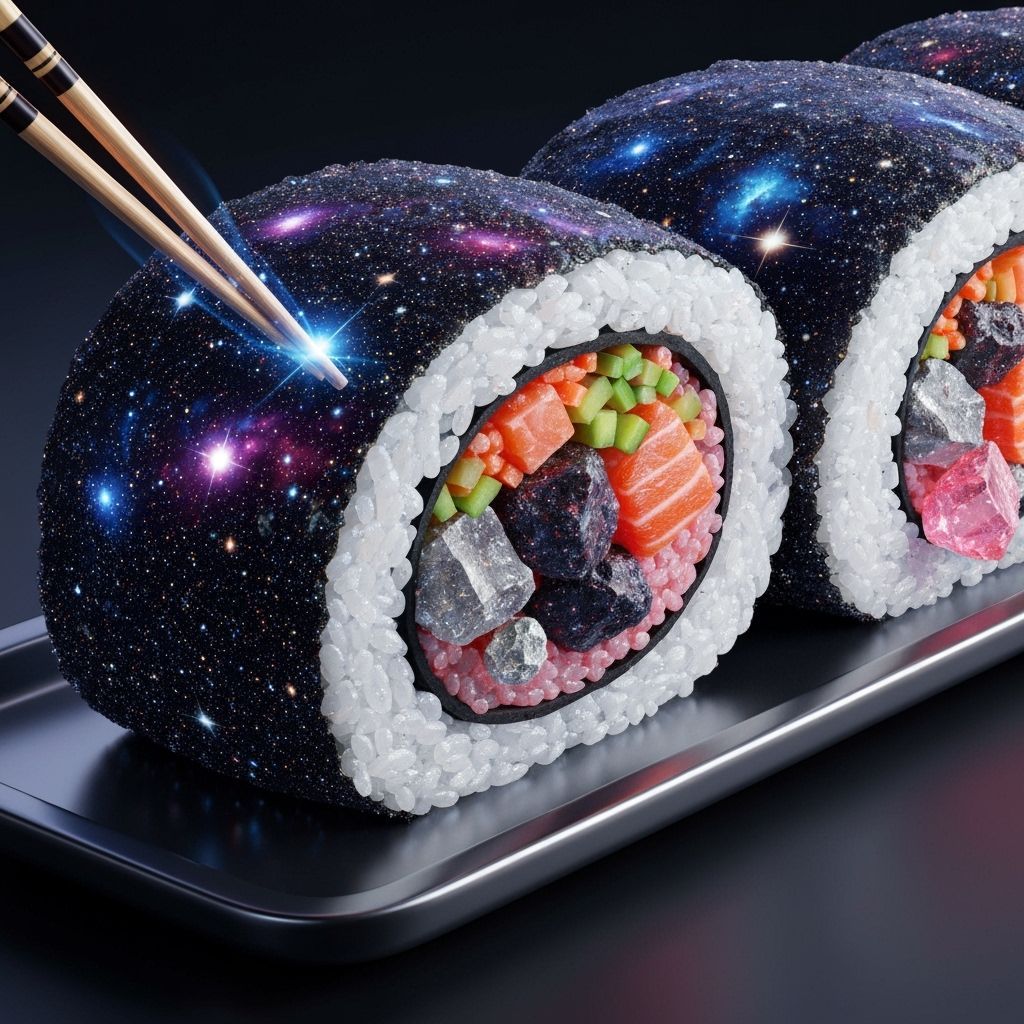 Cosmic Sushi Roll Crafted from Meteorites and Stardust