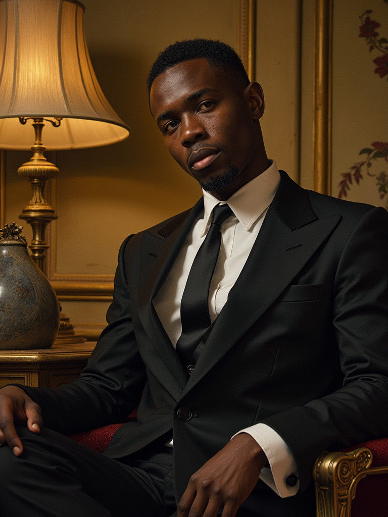 Basquiat Portrait in Harlem Renaissance Style