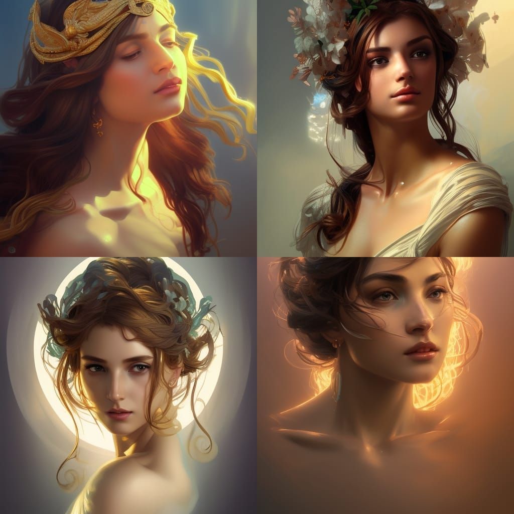 Greek Goddess Portrait in Hyperdetailed Digital Art