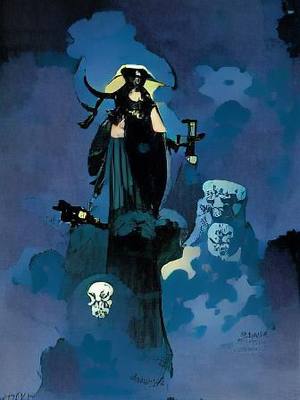Hecate in Mignola Comic Book Style