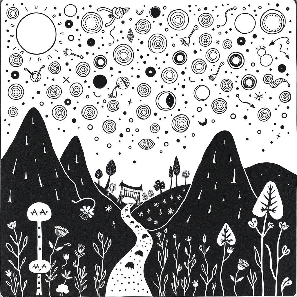 Minimalist Doodle World Inspired by Outsider Art