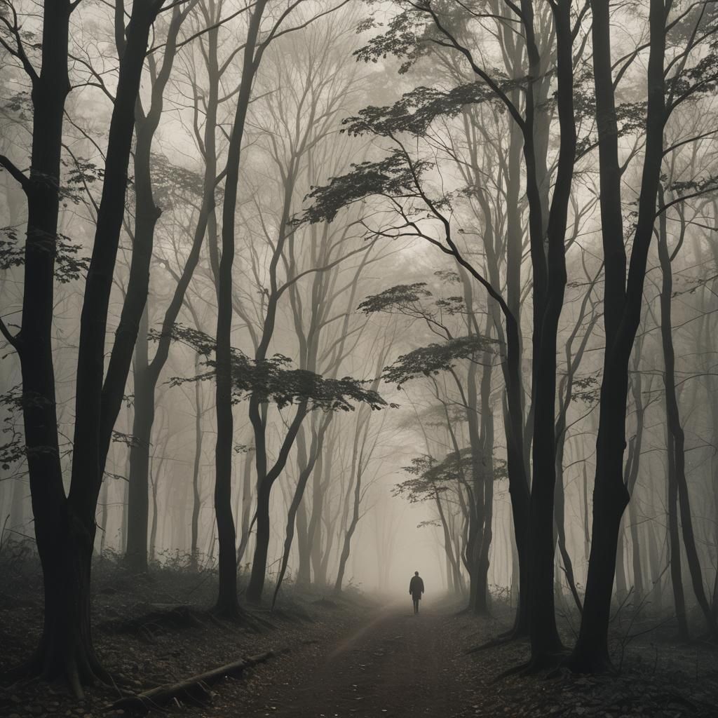 Dramatic Forest Scene with Cinematic Lighting