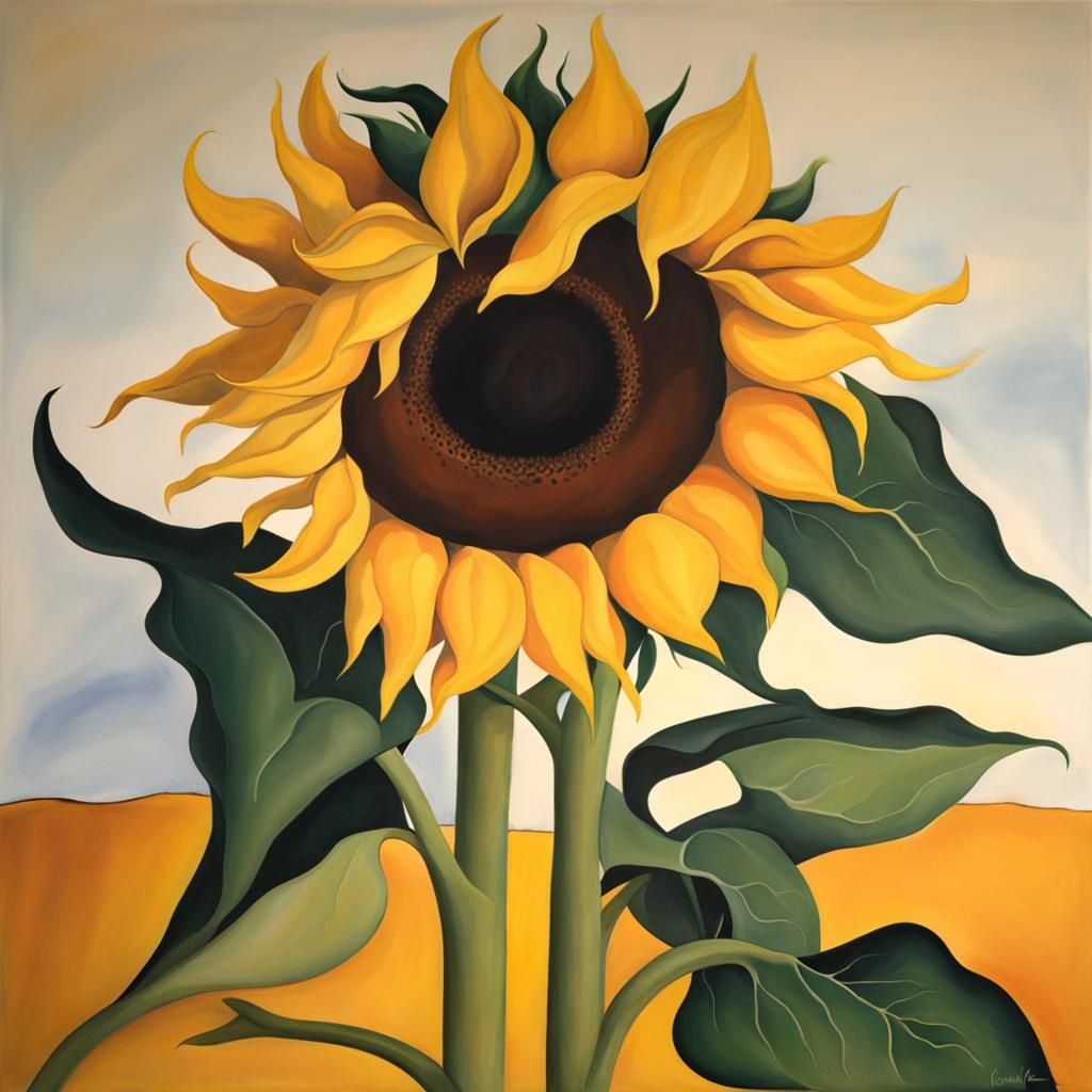Georgia O'Keeffe Style Sunflowers