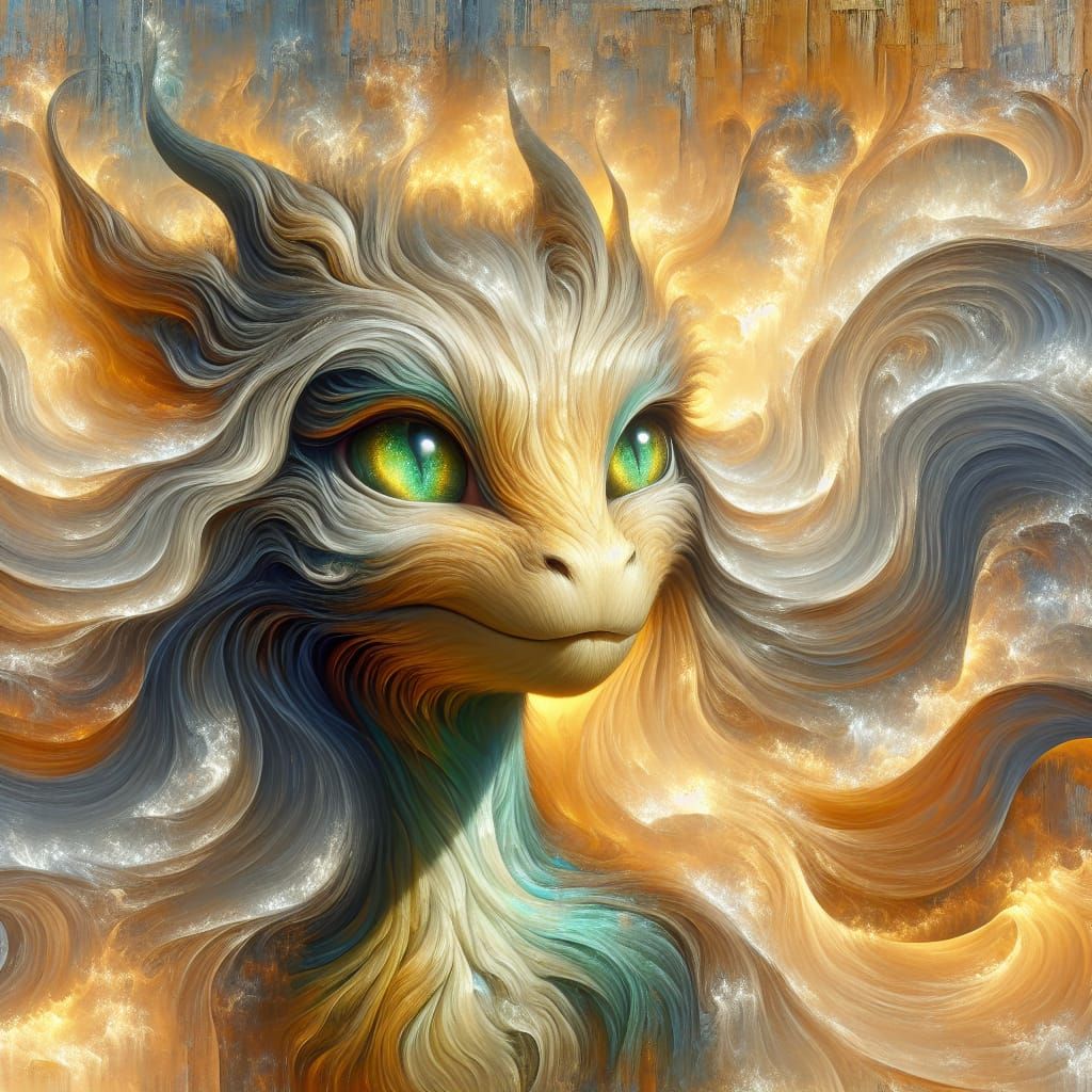 Anthropomorphic super saiyan dragon girl with a cute, kawaii...