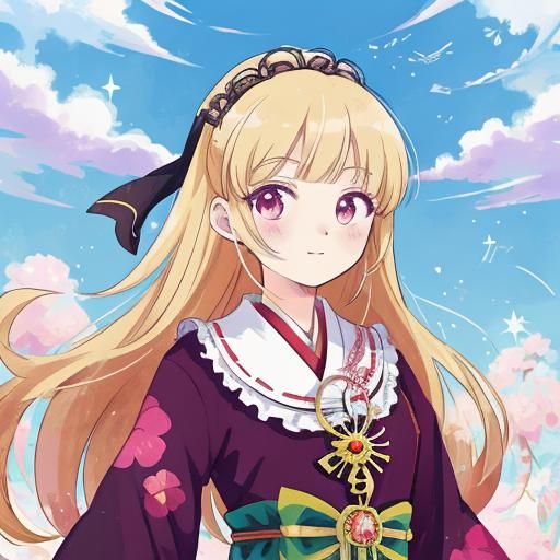 Girl in Bulgarian Dress, Anime Style Illustration