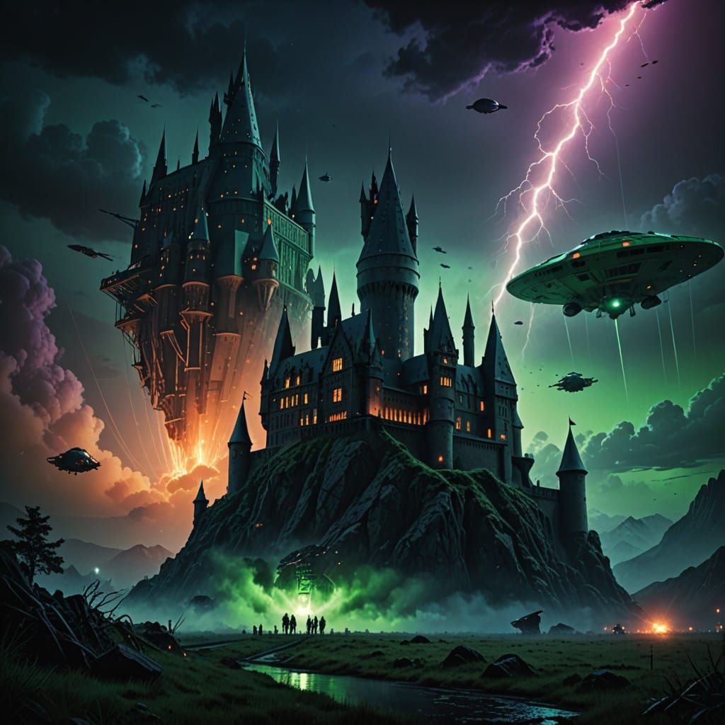 Epic Post-Apocalyptic Scene: Hogwarts Castle Under Siege by ...